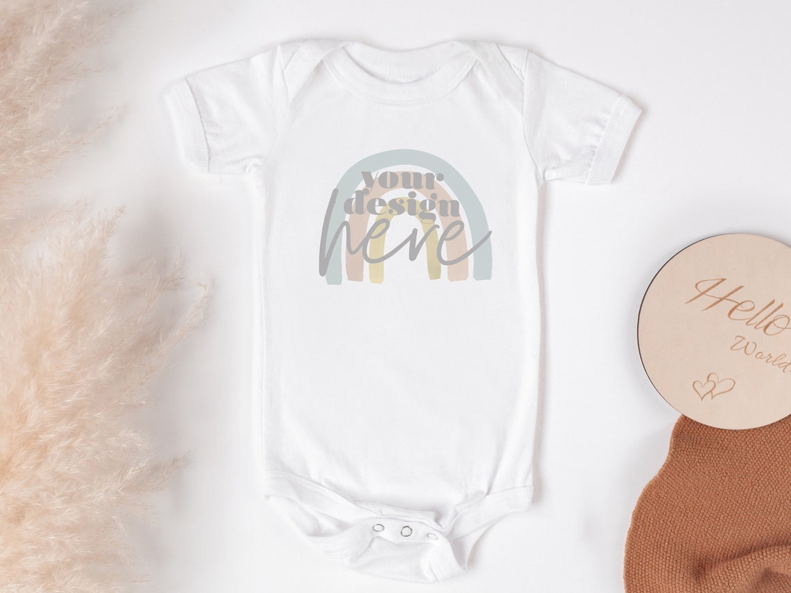 Download White onesie mockup Baby bodysuit mockup gender neutral | Etsy