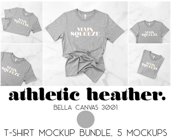Bella Canvas 3001 Athletic Heather Mockup 3001 Athletic Etsy