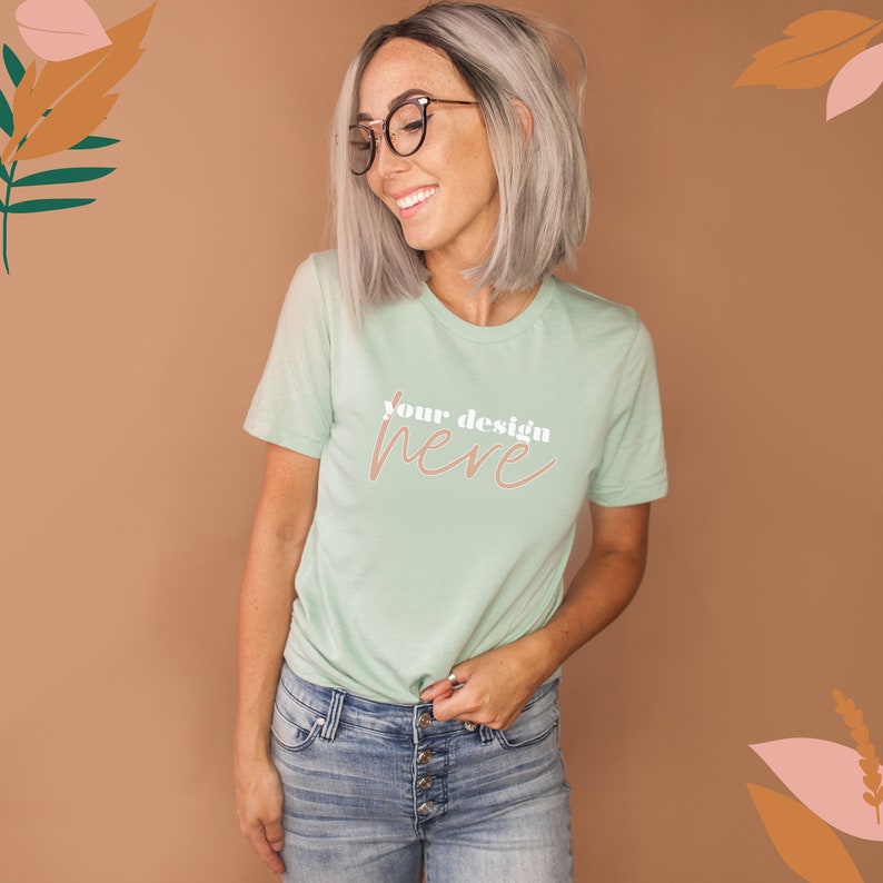 Download Heather Dusty Blue 3001 Bella Canvas mockup Bella Canvas ...