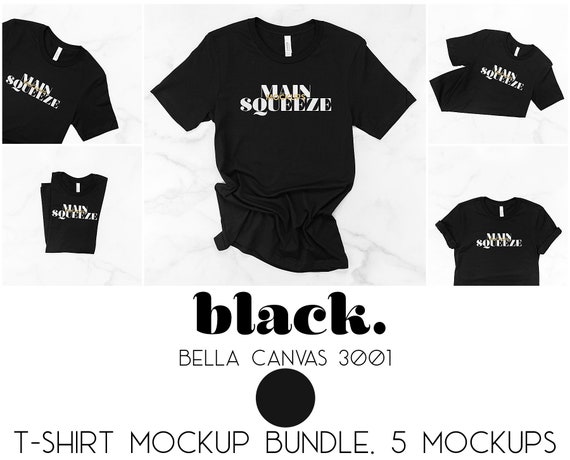 Bella Canvas 3001 Black Mockup 3001 Black Bella Canvas Etsy