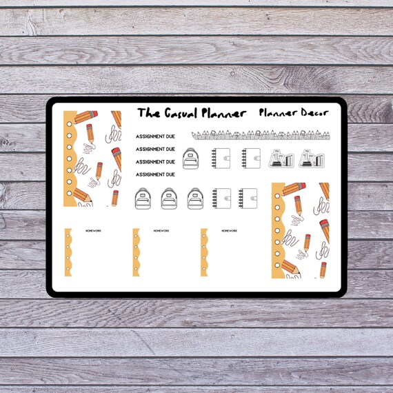 Back To School Homework Teacher Planner Stickers For Bullet Journal The Happy Planner And Erin Condren Back To School Homework Teacher Planner Stickers For Bullet Journal The Happy Planner And Erin Condren