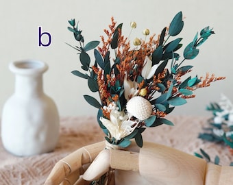 Mini Dry Flower Bouquet,Eucalyptus Leaves Bouquet,Wedding Bouquet,Natural Plants Bouquet,Small Bottle Decor,Table Decorations,Wedding Gifts