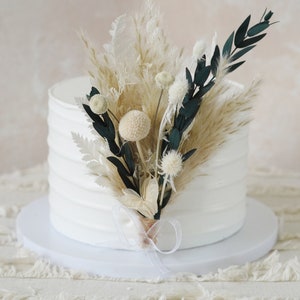 Topper per torta, decorazione per torta di eucalipto, topper per torta fai da te, topper per torta di fiori secchi, torta floreale Pampass, topper per torta nuziale, decorazione per torta di fiori