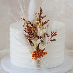 Orange Dry Cake Topper,Handmade Cake Topper,Cake Decor,DIY Topper,Bunnytails Topper,Wedding Cake Topper,Floral Cake Topper,Party Topper