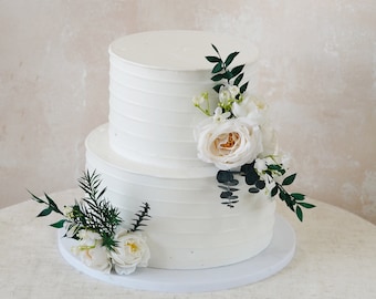 Kwiat jedwabiu na tort, Eukaliptus na tort, Topper na tort, Kwiat na tort, Topper na tort weselny, Kwiat pampasowy, Kwiat na tort