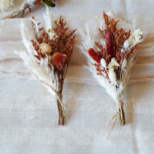 Mini Trockenblumenstrauß, Pampasgrasstrauß, Partygeschenk, Getrocknete Blumenstrauß, Mini-Hochzeitsstrauß, Boho-Blumenstrauß, Hochzeitsarrangement, Gastgeschenk