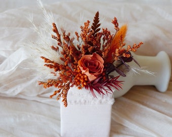 Orange Pocket Boutonniere,Groom,Groomsmen,Wedding Accessories,Pampas Grass Boutonnière,Wedding Boutonnière,Boho Boutonniere,Men boutonniere