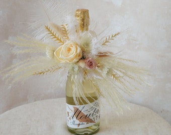 Champagne Bottle Flowers,Wine bottle decoration,Wine Bottle Gift, Wine Bottle Decoration Flower,Wedding Gift,Housewarming Gift Wine