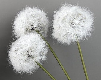 Diente de león, diente de león artificial blanco/rosa, centro de mesa de diente de león, ramos de boda, arreglo floral de cumpleaños, centro de mesa de arreglo, 1 pieza