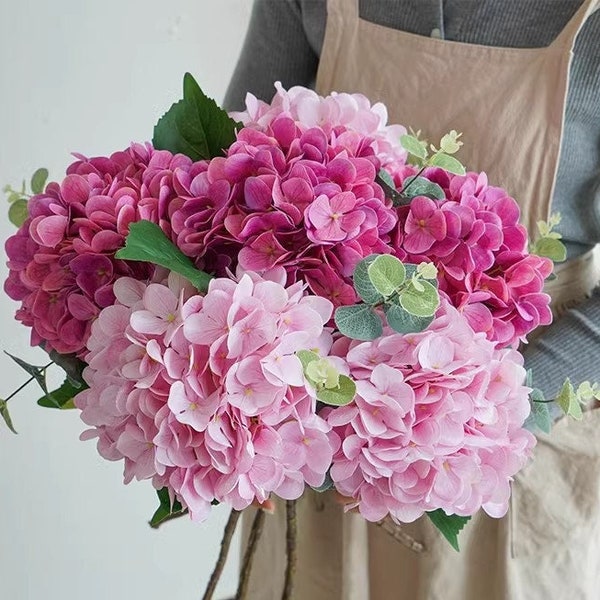 Real Touch Big Hydrangea,Hydrangea Artificial Silk Flowers,Home Decor,Bridal Bouquet,Wedding Decoration,Flower Arrangement,Table Centerpiece