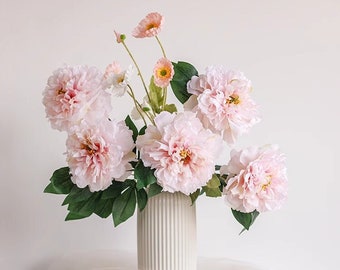 Pink/White Peonies,Fall Faux Peonies,Wedding/Home Decor,Home Gifts,Home Decor,Bridal Bouquet,Wedding Decor,Flower Arrangements,Table Setting