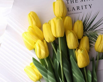 Bellissimi steli di fiori di tulipano artificiale Real Touch in vari colori/Bouquet da sposa/Centrotavola/Tulipani nuziali/Tulipani Real Touch