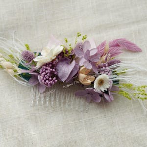 Lavender Bridal Comb,Purple Hairpin,Bridal Comb,Flower Comb,Autumn Comb,Purple Wedding Comb,Purple Flower Comb,Purple Bridal Hair Comb