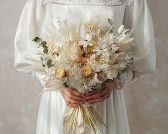 Natural Dried Flowers Flower bouquet,Dried Flowers Bridal Bouquet,Rustic Boho Bouquet,Wedding Bouquet,Bridal Bouquet,Flower Bouquet