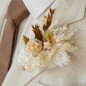 Cream Boutonniere,Boho Boutonniere,Groom,Groomsmen,Wedding Accessories,Pampas Grass Boutonnière,Wedding Boutonnière,Party Boutonnière