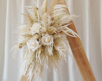 White Silk Flower Pampas Grass Arch Flower,Pampas Grass arch Flower,Wedding Backdrop,Boho Wedding,Wedding Arch Flower,Rustic Wedding
