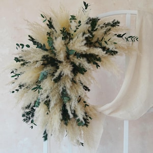 Green Plant Wedding Arch Flower,Boho Wedding Arch Flower,Rustic Wedding Decor,Wedding Background,Wedding Arch Flower, Dried Flower Arch