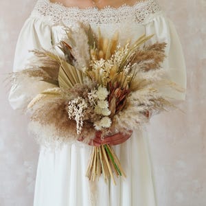 Neutral Bouquet,Autumn Wedding Bouquet,Bunnytail bouquet,Wedding Bouquet,Bridal Bouquet,Boho Bouquet,Bridal Bouquet