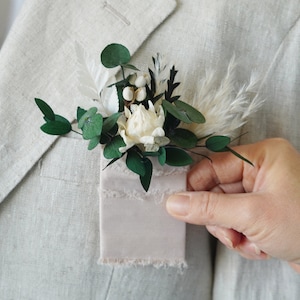 Green Eucalyptus Corsages,Bride/Bridesmaid Corsages,Wedding Corsages,Wrist Corsages,Wedding Accessory,Flower Bracelet,Pampass Corsages Pocket Boutonniere