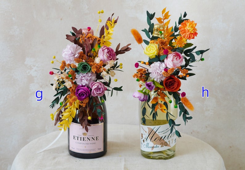 Wine Vase Flowers,wine Bottle Bouquet,gifts for Wine Lovers,wedding ...