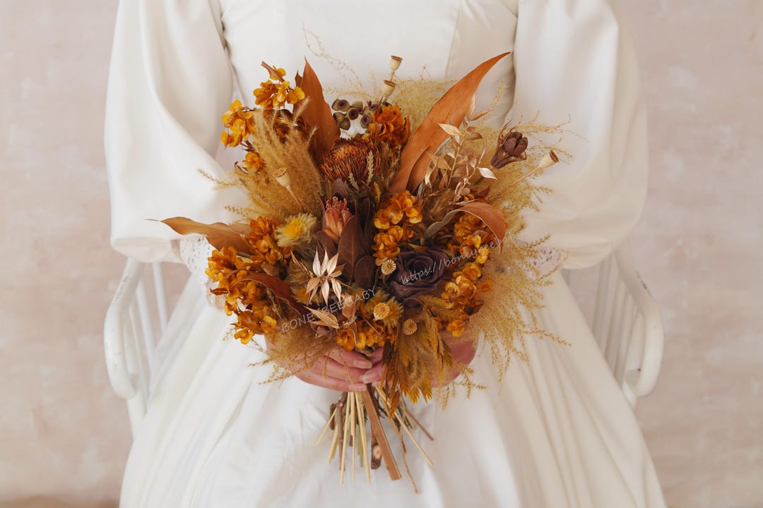 Terracota Bridal Bouquet,terracotta Wedding,rust Bridal Bouquet