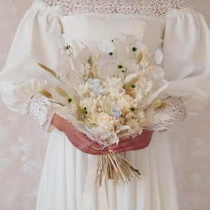 Eternal Rose Bouquet,Romantic Bridal Bouquet,White Wedding Bouquet,Boho Bouquet,Bridal Bouquet,Pampas Grass Bouquet, Wedding Bouquet