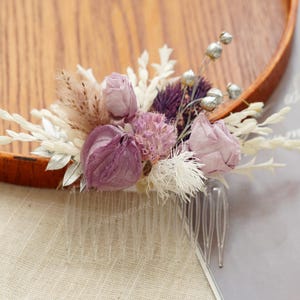Purple Bridal Comb,Purple Hairpin,Bridal Comb,Flower Comb,Autumn Comb,Purple Wedding Comb,Purple Flower Comb,Purple Bridal Hair Comb