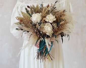 Natural Dried Flower Bouquet,Dried Flower Bouquet,Wedding Bouquet,Bridal Bouquet,Bridesmaid Bouquet,Boho wedding,Handmade Bouquet