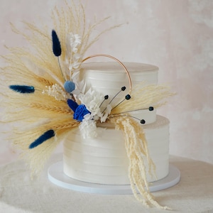 Topper per torta blu e crema, Topper per torta blu, Topper per torta nuziale, Topper per torta fatto a mano, Decorazioni per torte, Topper fai da te, Topper per torta floreale, Topper per feste