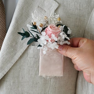 Blush Pink Corsage and Boutonniere Set Prom Flower Corsage Wristlet Mother  of the Bride Pearl Corsage Wedding Wrist Corsage Bracelet Dance 