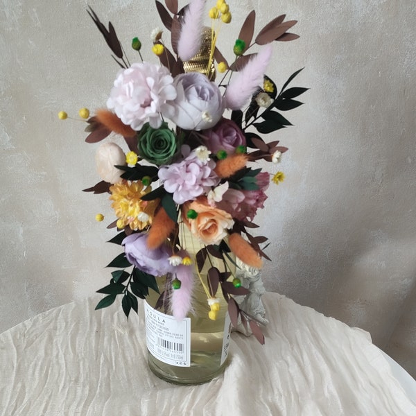 Gifts for Wine Lovers,Mother's Day Table Decor Bar Colorful,Wine Decoration Flowers,Wine Bottle Bouquet,Christmas Party Decoration