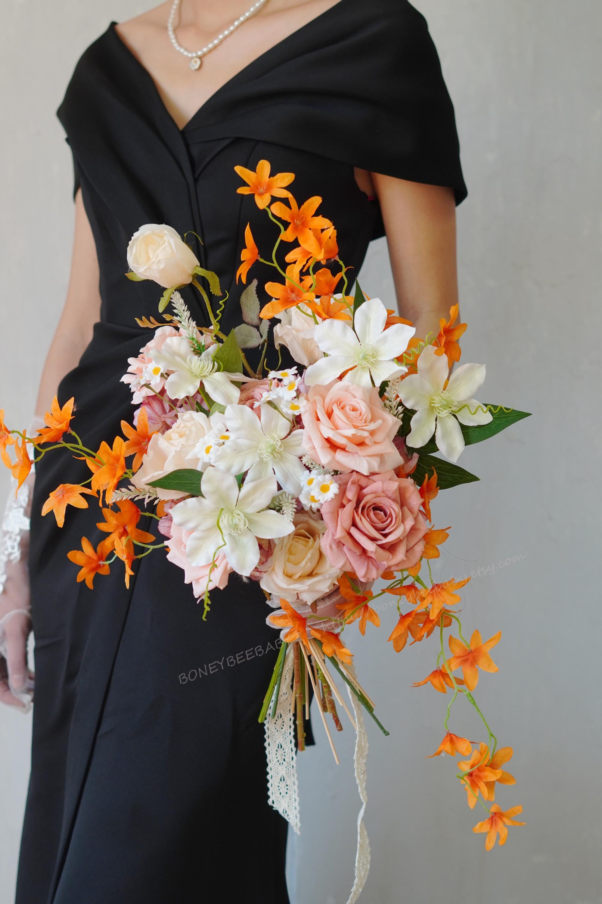 Simulated Weeping Jasmine Bouquet,silk Flower Bouquet,wedding