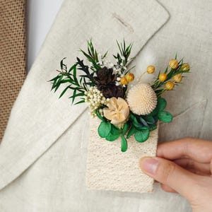 Forest Wedding Pocket Boutonniere,Groom Boutonniere,Green Boutonniere,Handmade Wedding Boutonniere,Men Boutonniere,Wedding Boutonniere