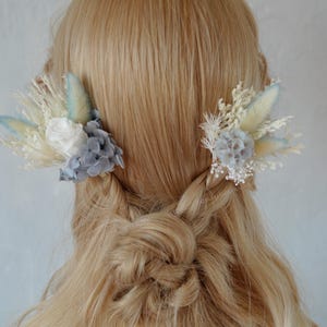 Light Blue Bridal Hair Clip,hair pins,Rustic Boho Bridal hair piece,small hair clips floral,wedding hair,Bridal Hair Clip,Wedding Hair Clip