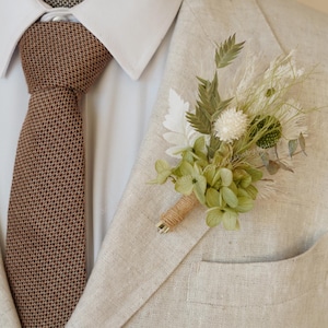 Light Green Boutonniere,Boho Romantic Groom Boutonniere,Dried Flower Buttonhole,Groom&#39;s Boutonniere,Groom&#39;s Suit Lapel,Men Boutonniere