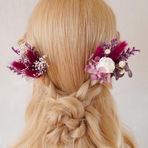 Purple Hair Clip,Purple Hair Accessories,Hair Clip,Boho Bridal Hair Clip,Dried Flower Clip,Wedding Hair,Bridal Hair Clip,Wedding Hair Clip