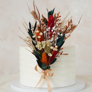 Autumn Cake Topper,Dried Flower Cake Decor,DIY Cake Topper, Pampass Cake,Wedding Cake Topper,Floral Cake Topper,Party Topper