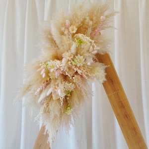 Cream Arch Flower,Pampas Grass Arch decor,Silk Flower Arch Decor,Wedding Backdrop,Boho Wedding,Wedding Arch Flower,Rustic Wedding