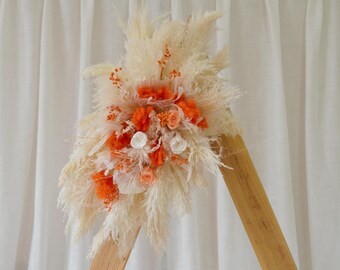Cream And Orange Arch Flower,Pampas Grass Arch Flower,Arch Flower,Boho Wedding,Wedding Arch Flower,Rustic Wedding