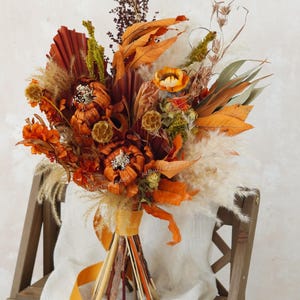 Rust, Terracotta bridal bouquet,Fall Wedding Flowers,Burnt Orange Preserved Flowers,Wedding Bouquet,Bridal Bouquet,Dried Flower Wedding