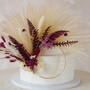 Burgundy Wedding Cake Topper,Wine Red Cake Topper,Burgundy Cake Topper Wreath,Flower Cake Decor,Wedding Topper,Floral Cake Topper