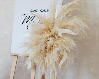 Natural Dried Flowers+Pampas Dried Flower Arch Arrangement, Pampas Arch Arrangement,Boho Wedding Decor,Wedding Backdrop