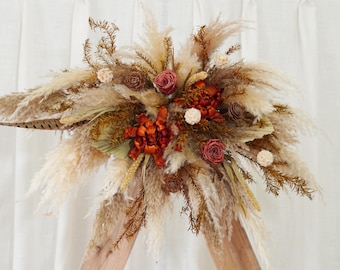 Dried Flower Wedding Arch Flowers,Terracotta Boho Wedding,Rust Wedding Arch Flowers,Pampas arch arrangemen,Arch Flowers