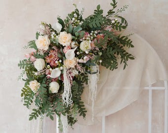 Champagne Silk Arch Flower,Artificial Green Leaves Arch,Fall Wedding,Ceremony Arch,Wedding Arrangement Arrangement,Wedding Backdrop