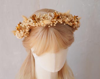Baby's Breath Crown,Dried Flower Crown,Flower Girl crown,Dried Flower Crown,Boho Style Crown,Cridal Crown,Fall floral headpiece