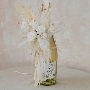 Rose Wine Bottle Decoration Flowers,Gift For Wine Lover,Wedding Gift,Party Gift,Wine Centerpiece,Wine Bottle Bouquet,Wine Arrangement