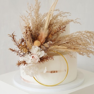 Birthday Cake Topper Wreath,Party Cake Topper,Dried Flower Cake Topper,Flower Cake Decor,Wedding Topper ,Floral Cake Topper