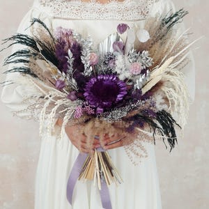 Lila Sonnenblume Bouquet,Lila Brautstrauß,Brautstrauß Lila,Hochzeitsstrauß,Brautstrauß,Lila Sonnenblume Hochzeit,Lila Blumenstrauß