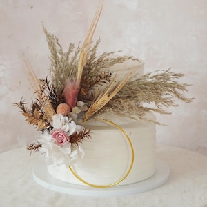 Dried Flower Cake Topper,Wedding Cake Topper,Handmade Cake Topper,Cake Decor,DIY Topper,Pink Rose Topper,Floral Cake Topper,Party Topper