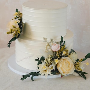 Szampan Jedwabny Kwiat Topper Na Tort, Eukaliptus Topper Na Tort, Topper Na Tort, Kwiat Topper Na Tort, Topper Na Tort Weselny, Kwiat Pampas, Kwiat Topper Na Tort